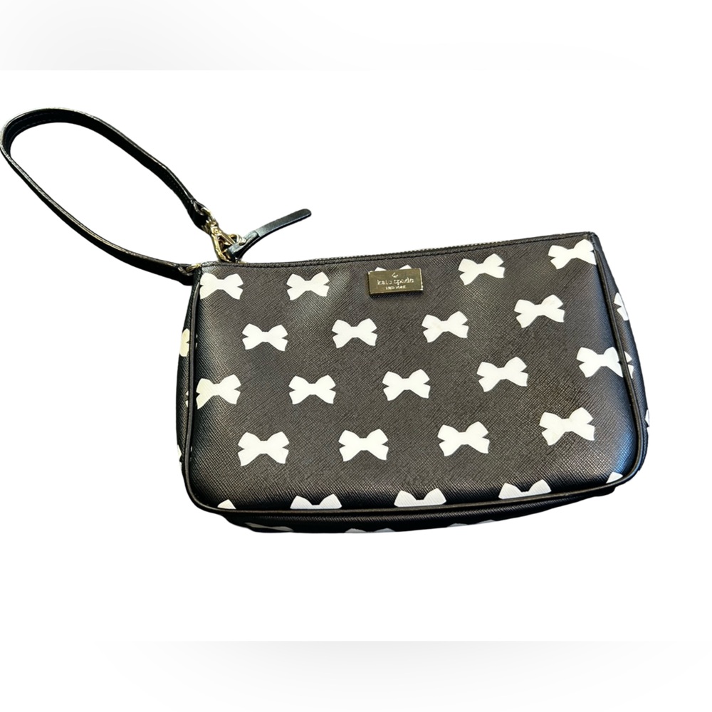 Kate Spade Mini Clutch Brightwater Drive Black With White Bows